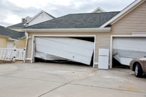 Hurricane damage to garage door